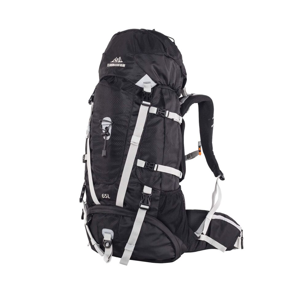 QuickUP Hiking Sırt Çantası 65 Litre-SİYAH-GRİ