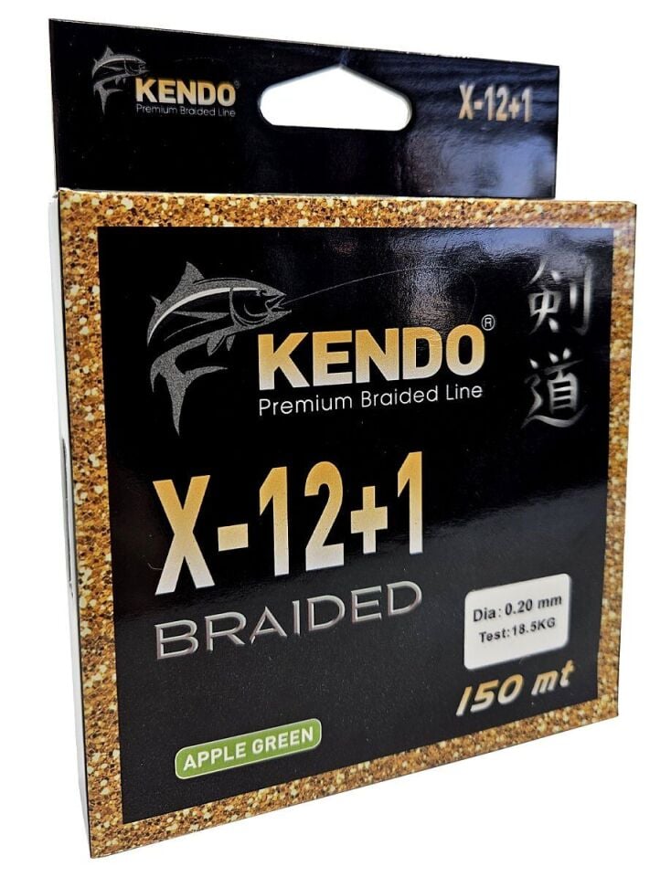 Kendo X-12+1 Braided 150m Apple Green Örgü İp 0,16mm