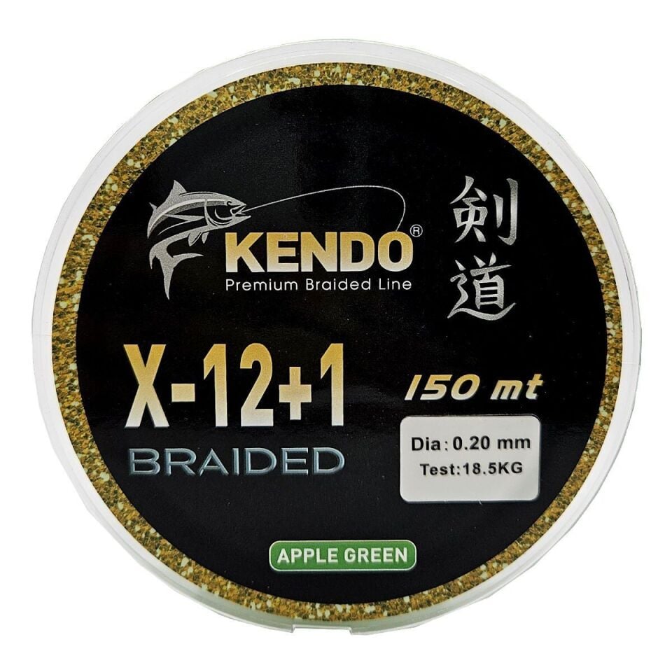 Kendo X-12+1 Braided 150m Apple Green Örgü İp 0,14mm