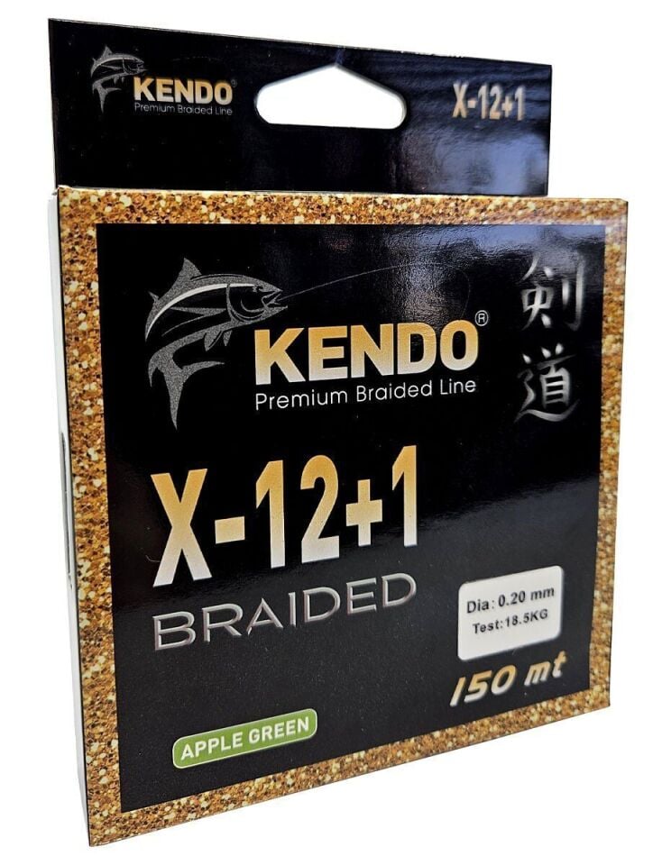 Kendo X-12+1 Braided 150m Apple Green Örgü İp 0,25mm